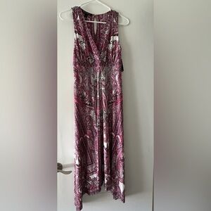 Macys INC pink paisley maxi dress size small NWT